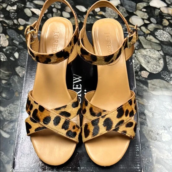 JCREW leopard sandals - Picture 1 of 6
